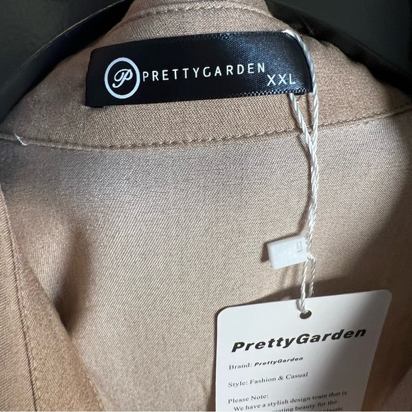 Pretty garden- Stylish Tan Button-Up Shirt Dress XXL NWT - Picture 8 of 12